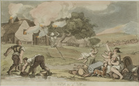 KG 2021 051
<br/>
De brand (serie: The English dance of death)
<br/>
<em>Rowlandson, Thomas (1756-1827)</em>
